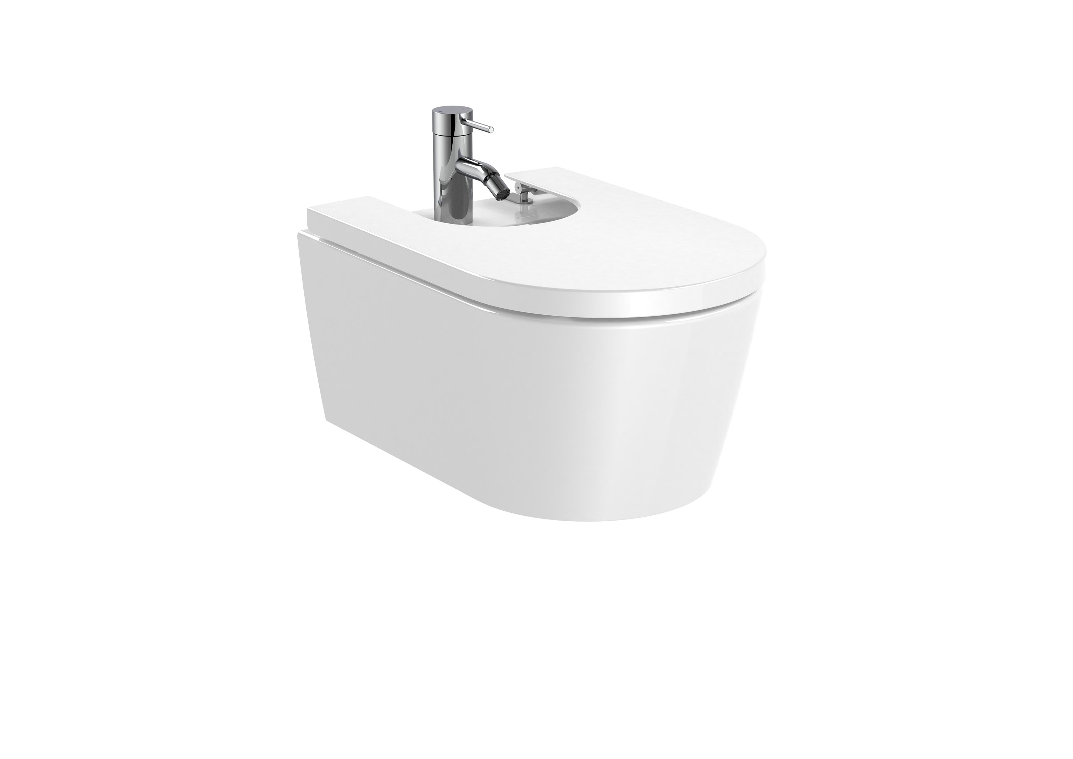 Roca Inspira Round Окачено Биде Овално Стенен Монтаж White A357525000 - Stonea.BG
