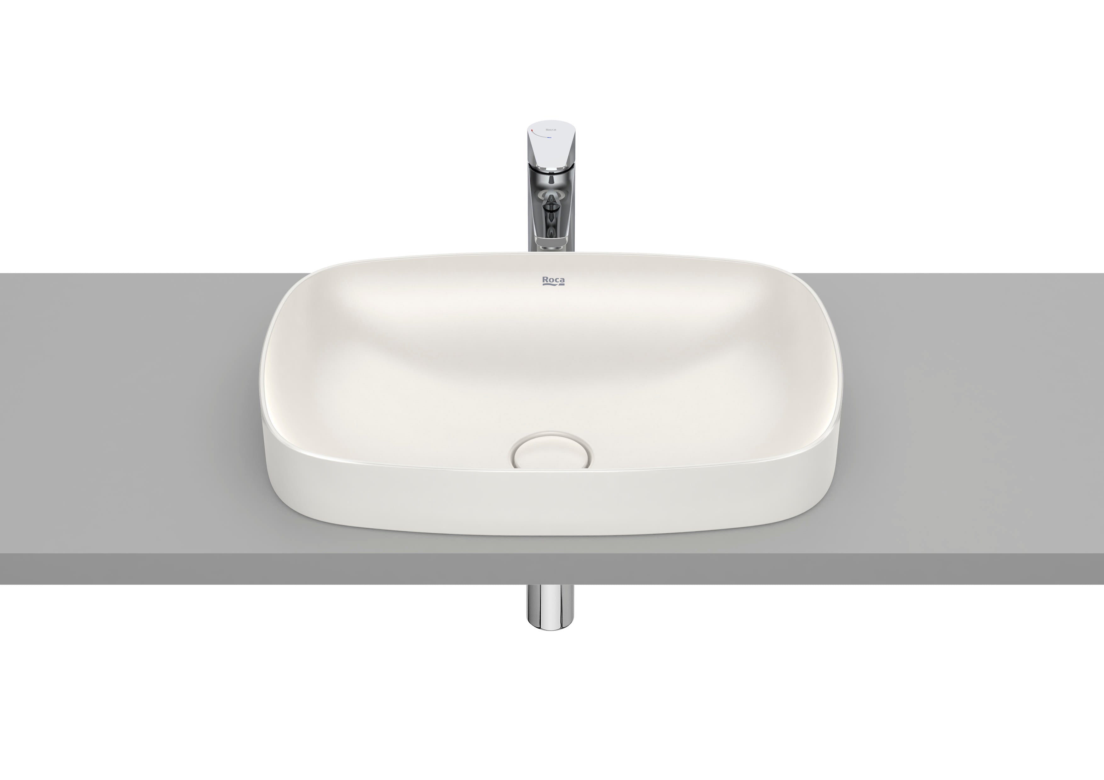 Roca Inspira SOFT – Умивалник за вграждане в плот 55×37×7.5см White бял FINECERAMIC® A327504000