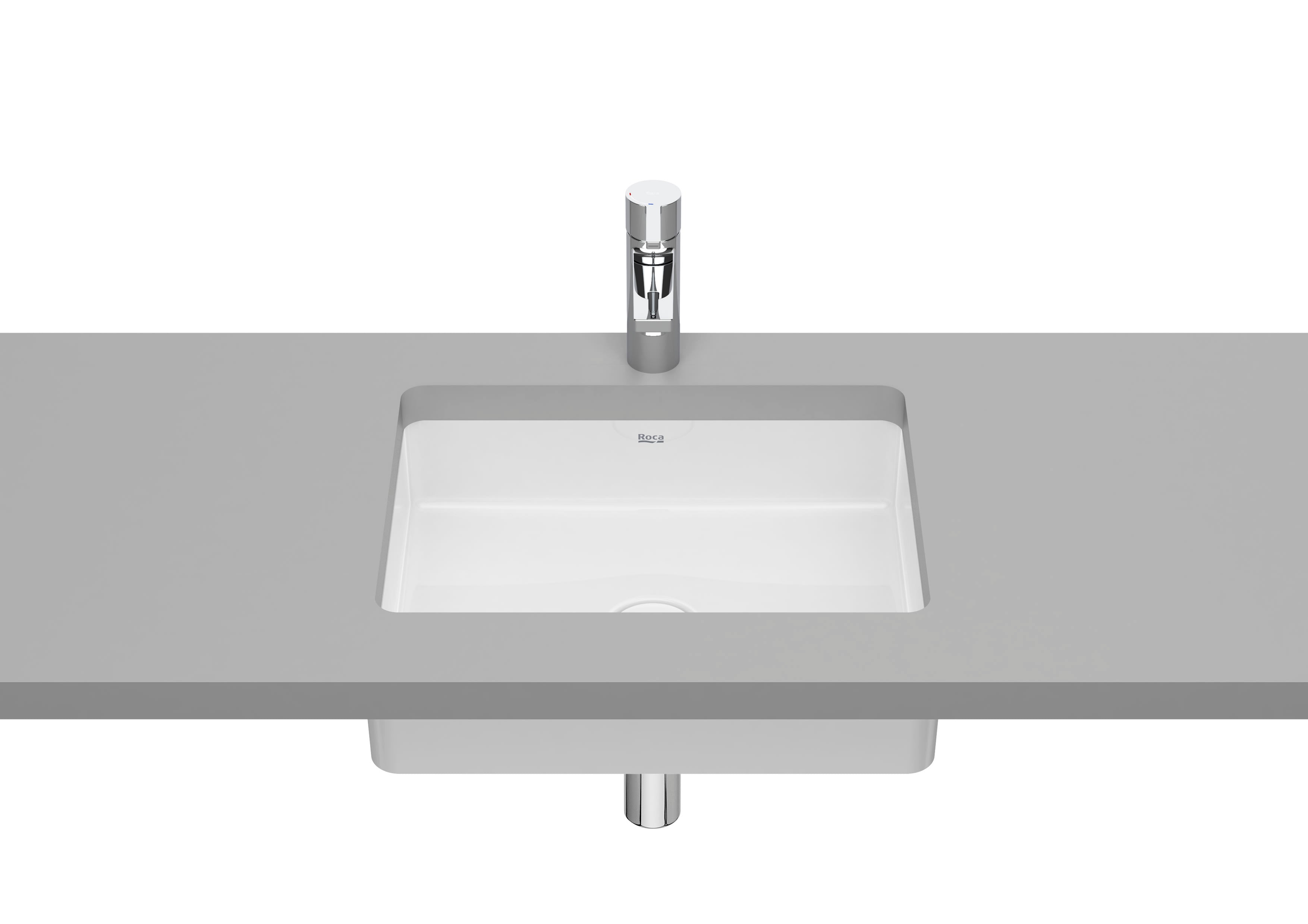 Roca Inspira SQUARE – Умивалник под плот 49.4×39×14см White бял FINECERAMIC® A327536000