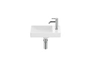 Roca Ona Компактен Умивалник за Стенен Монтаж FINECERAMIC® Rectangular Асиметричен Купа Ляво Glossy White A327681000 - Stonea.BG