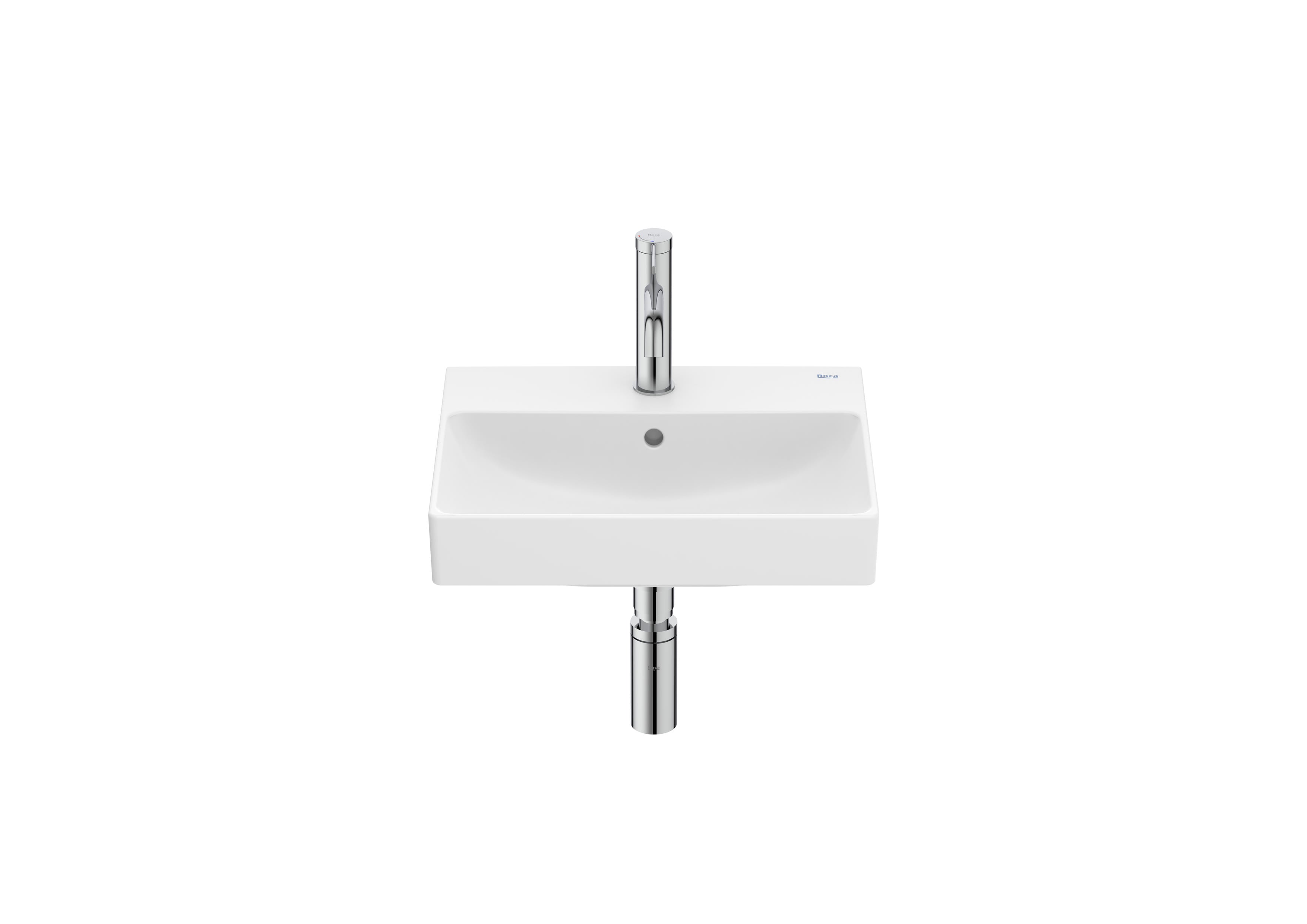 Roca ONA – Компактен умивалник за стенен монтаж 45×36×15см Glossy White бял гланц A327682000