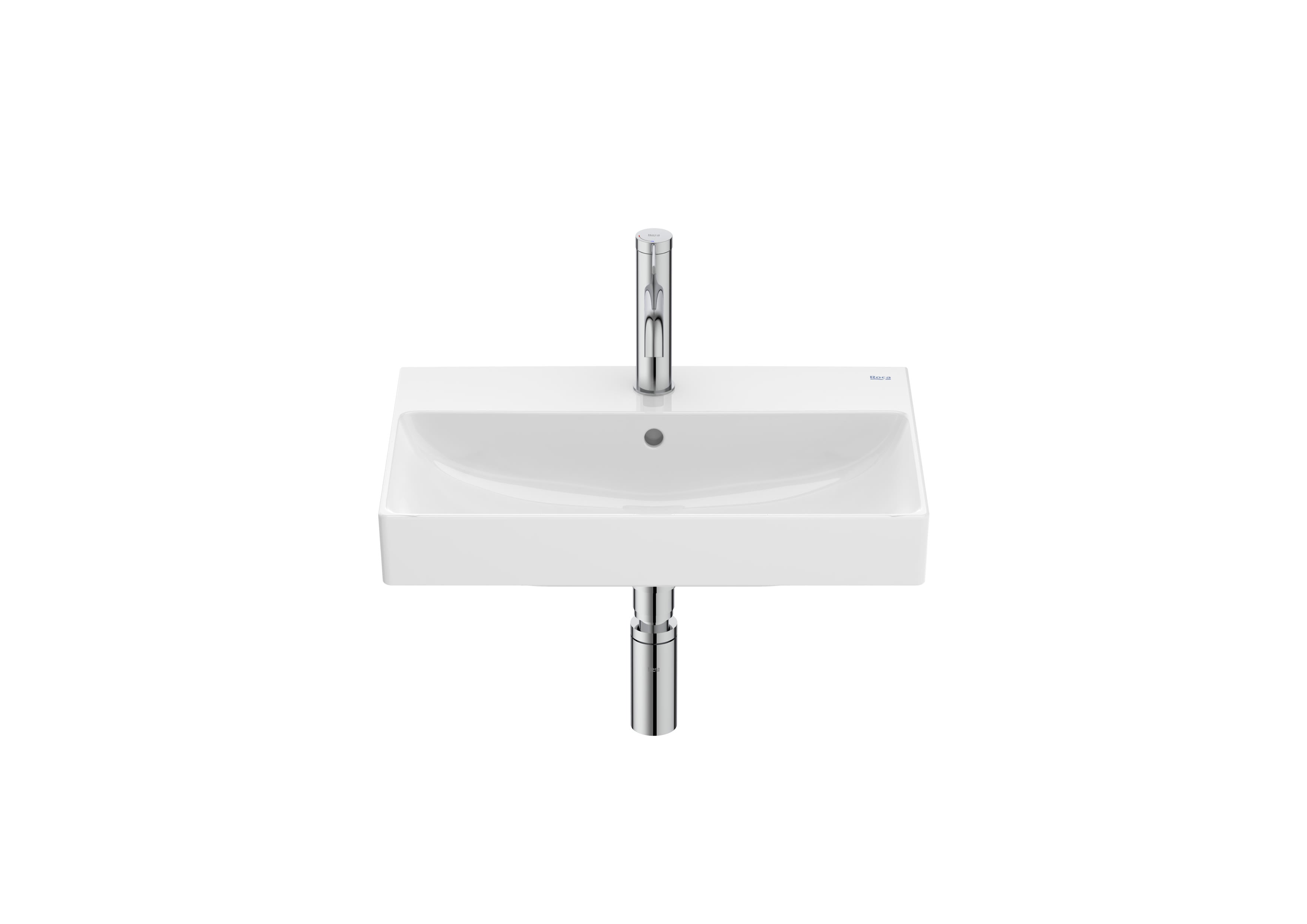Roca ONA – Компактен умивалник за стенен монтаж 55×36×15см Glossy White бял гланц A327683000