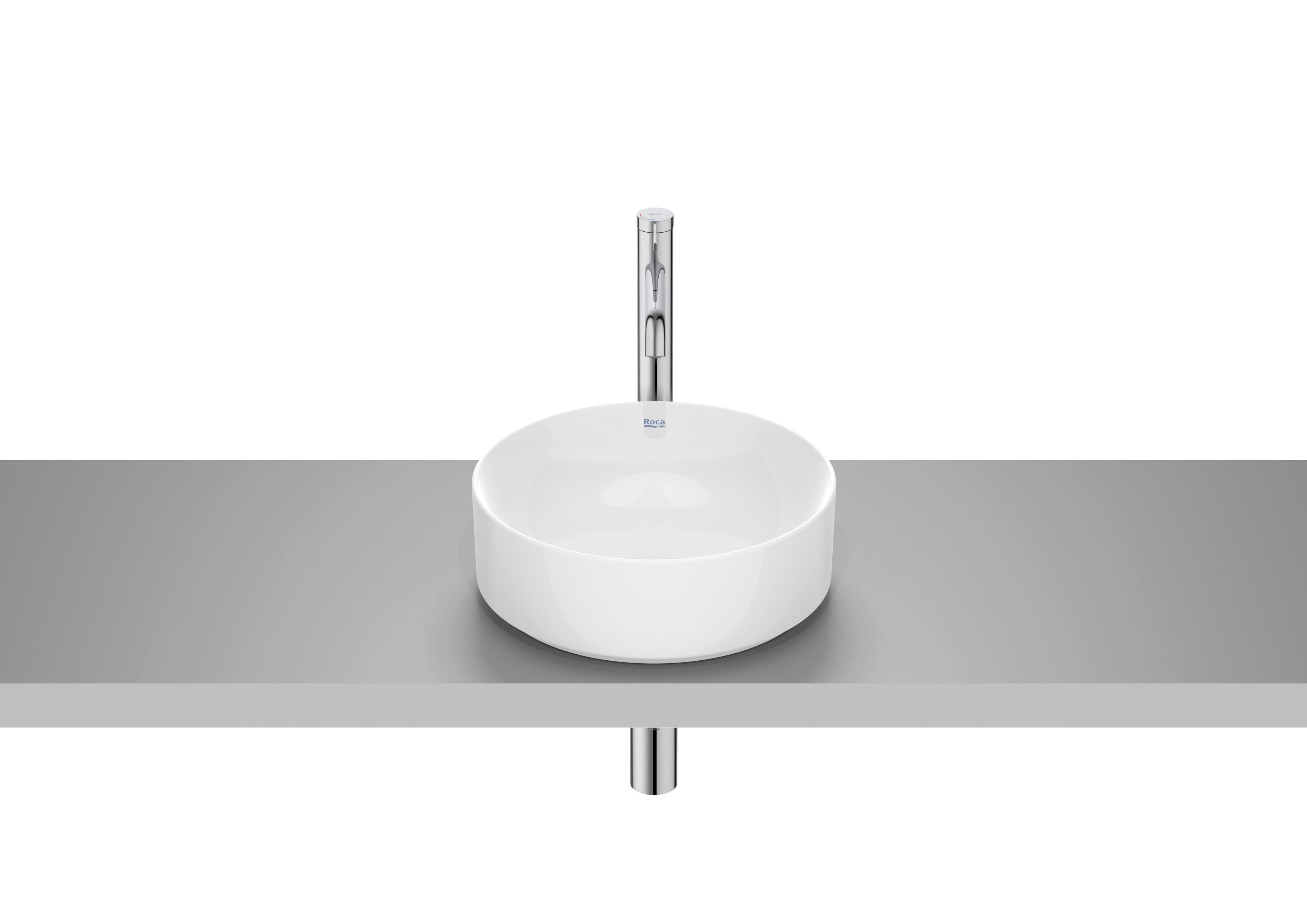 Roca Ona Умивалник Купа върху Плот Овална FINECERAMIC® Glossy White A32768J000 - Stonea.BG