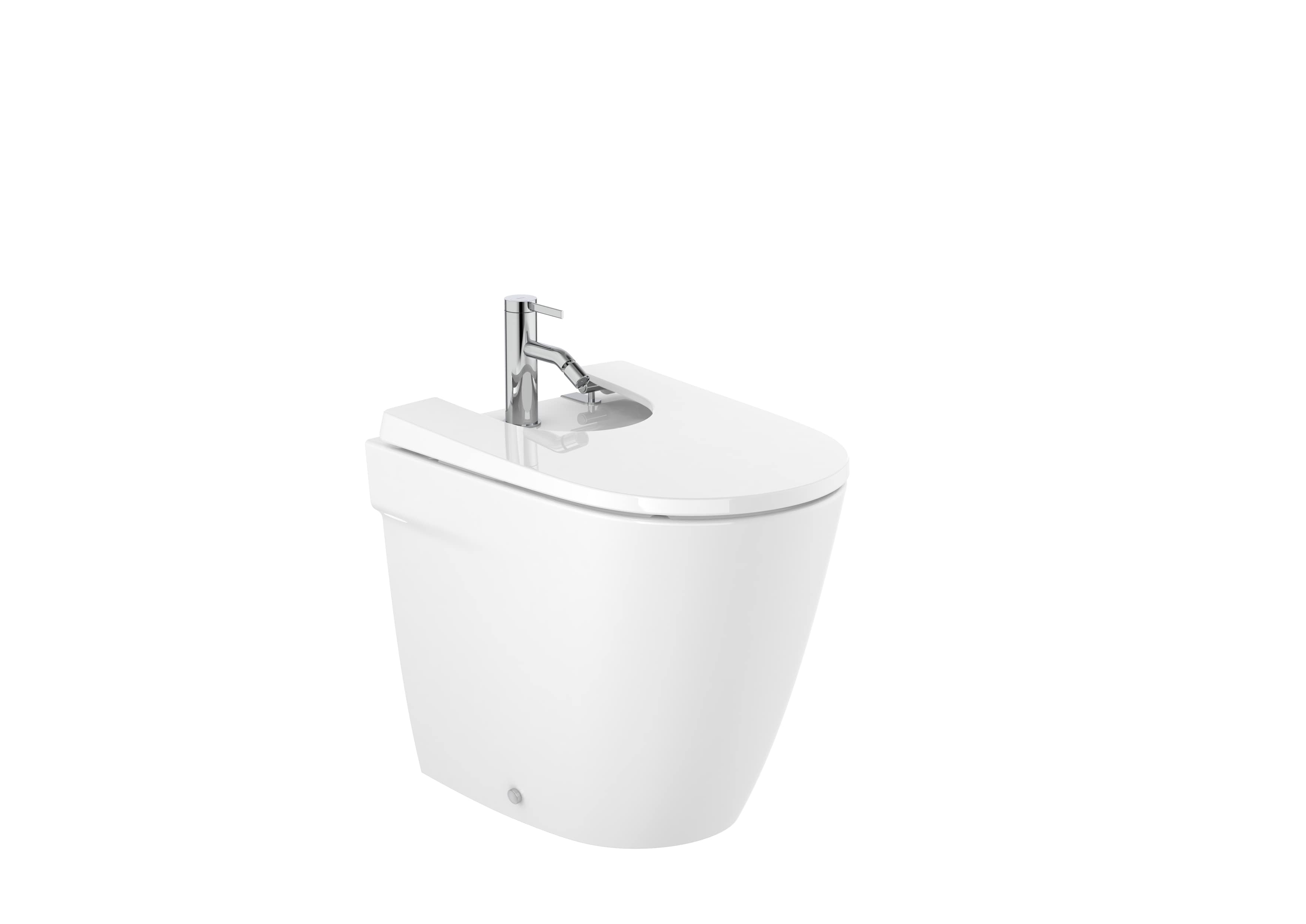 Roca Ona Стоящо Биде Долепено до Стената Glossy White A357687000 - Stonea.BG