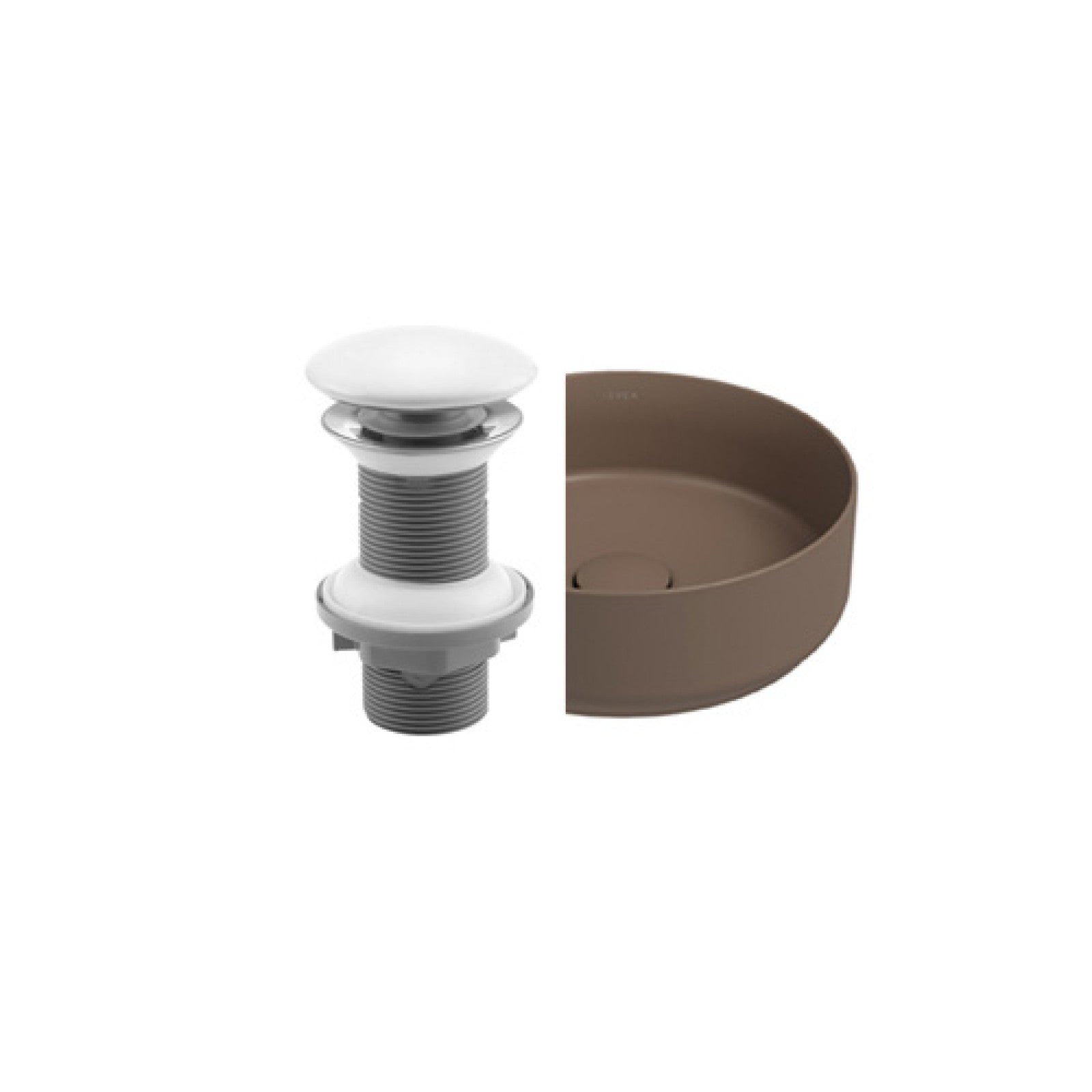 Isvea Порцеланов клик-сифон за мивка Taupe кафяв мат 38TP0164I