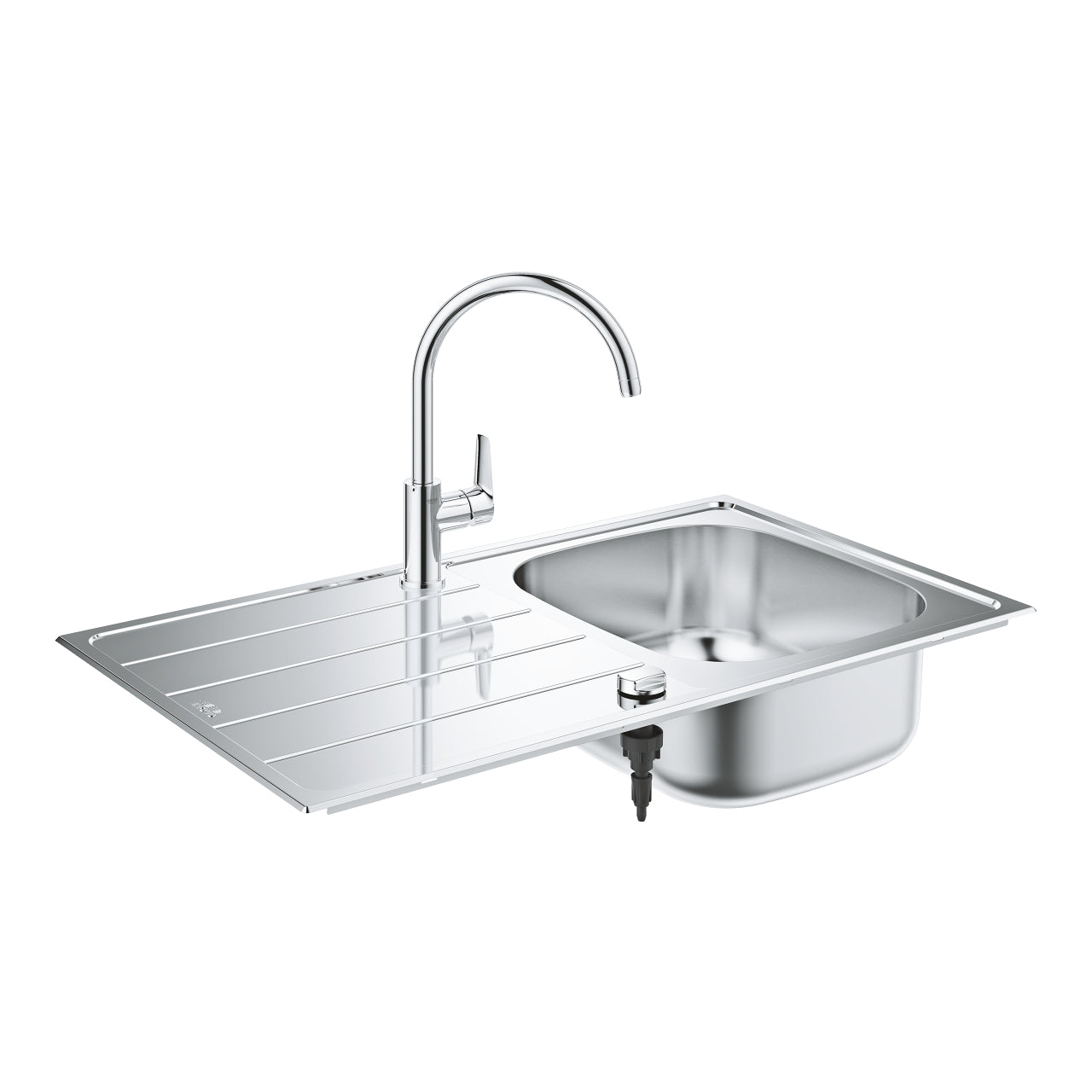 GROHE Комплект K200 Кухненска Мивка + Bau Edge Смесител Висок Чучур 31562SD1 - Stonea.BG