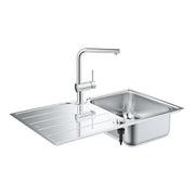 GROHE Комплект K500 Кухненска Мивка + Minta Смесител Висок Издърпващ Аератор 31573SD1 - Stonea.BG