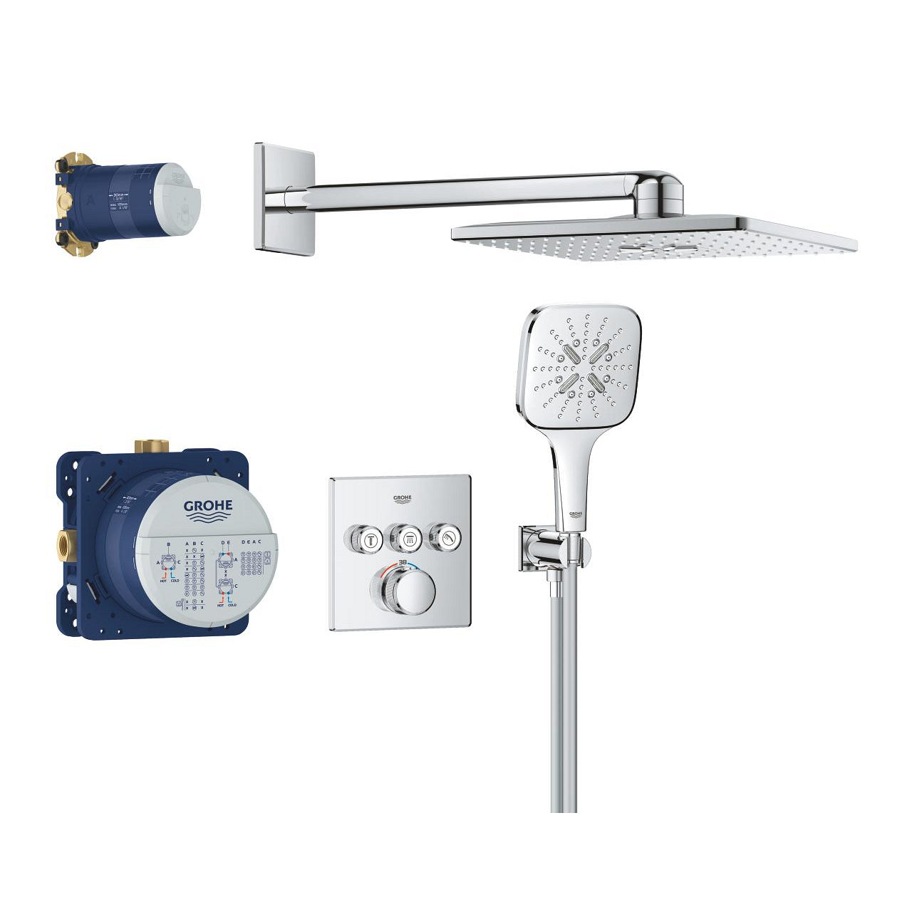 GROHE Grohtherm SmartControl Комплект вграждане Rainshower 310 34 864 000 - Stonea.BG