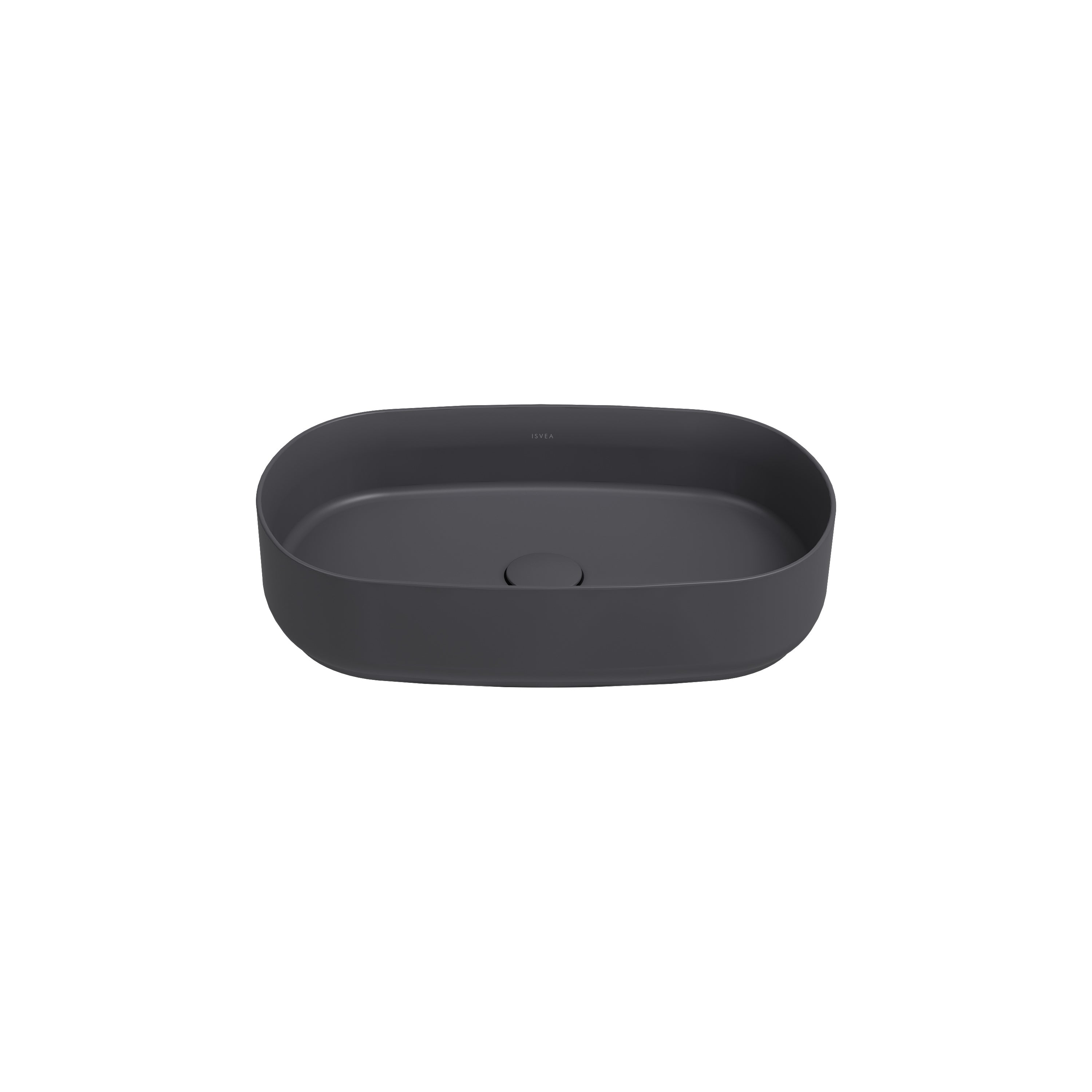 Isvea INFINITY Мивка върху плот Елипса 55×36×12см Anthracite антрацит графит мат 10NF65055-2C