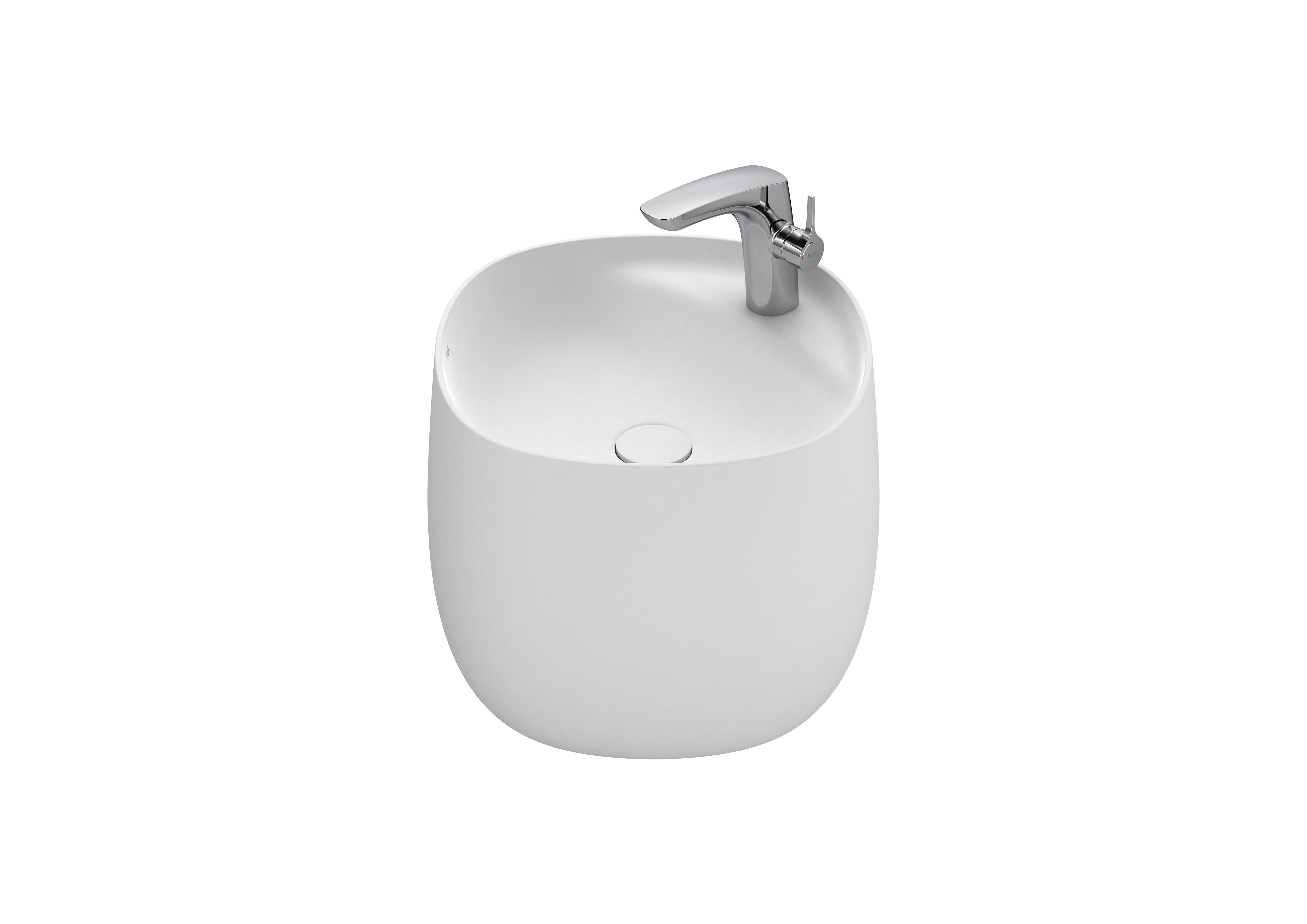 Roca Beyond - Умивалник с интегрирана полуконзола FINECERAMIC® 46×47см White A3270B1000
