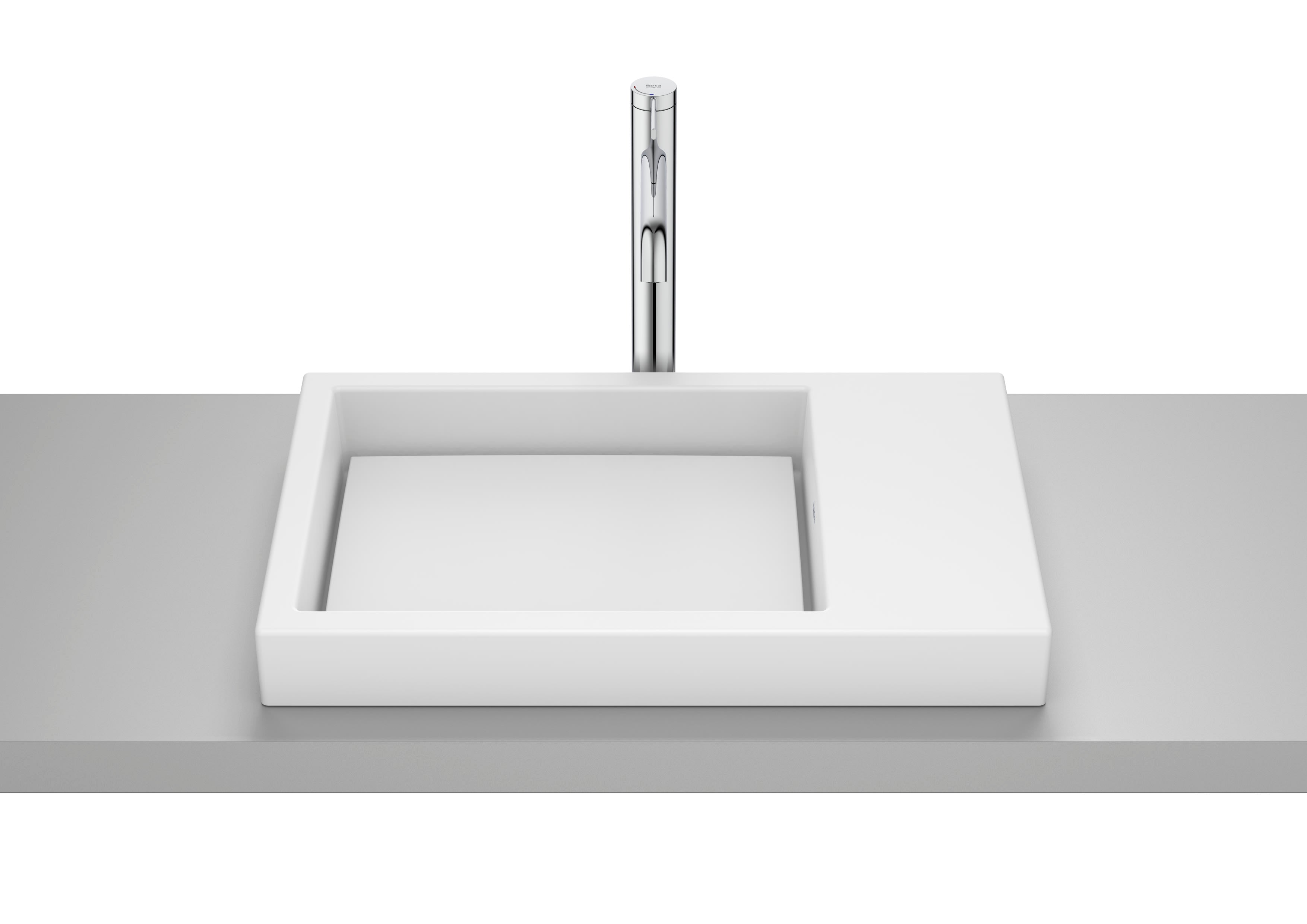 Roca Horizon Умивалник за Вграждане в Плот Rectangular Асиметричен Интегриран Плот White A32727500B - Stonea.BG