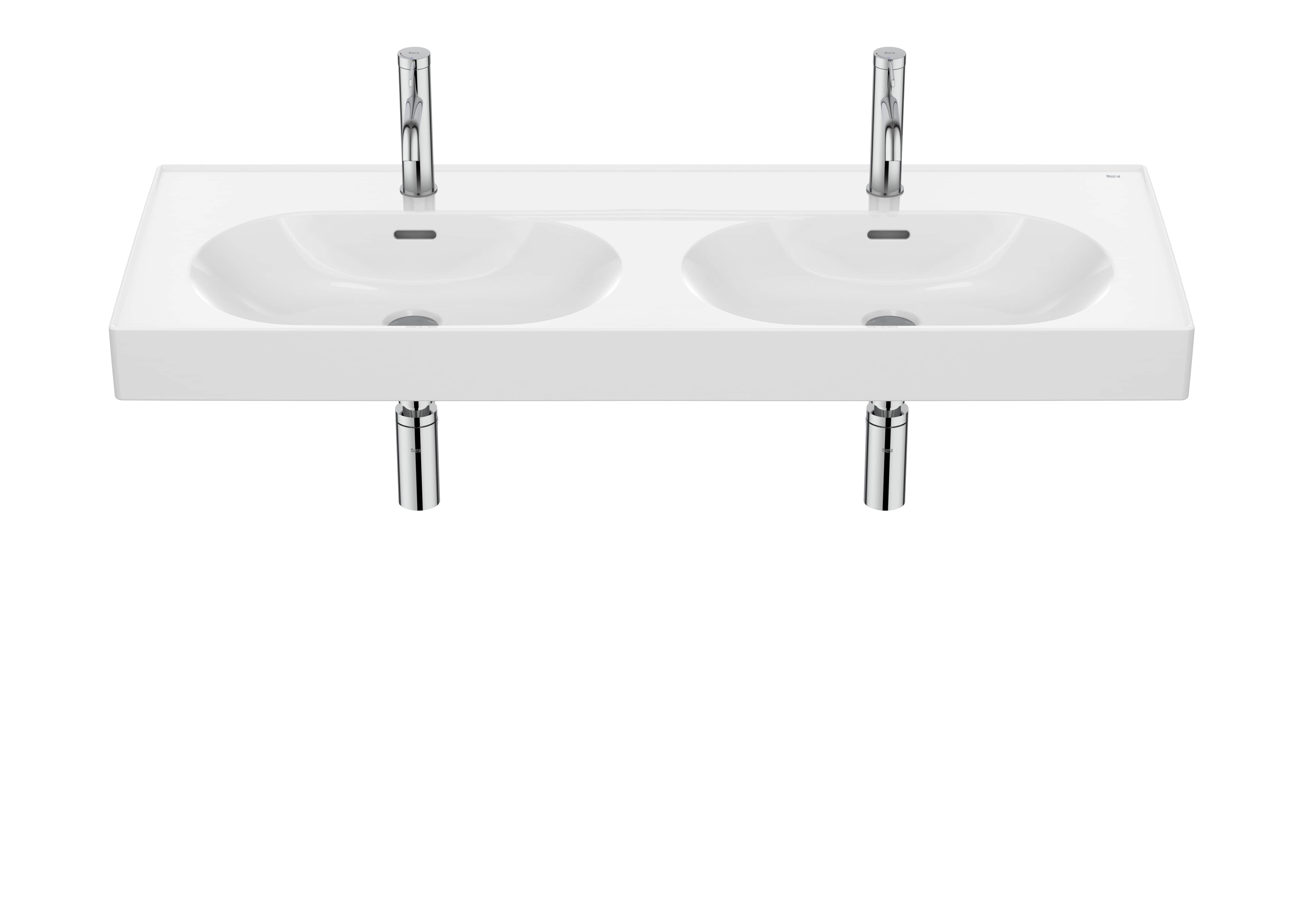 Roca Meridian - Двоен умивалник Fineceramic® стенен 120×46см White A327747000