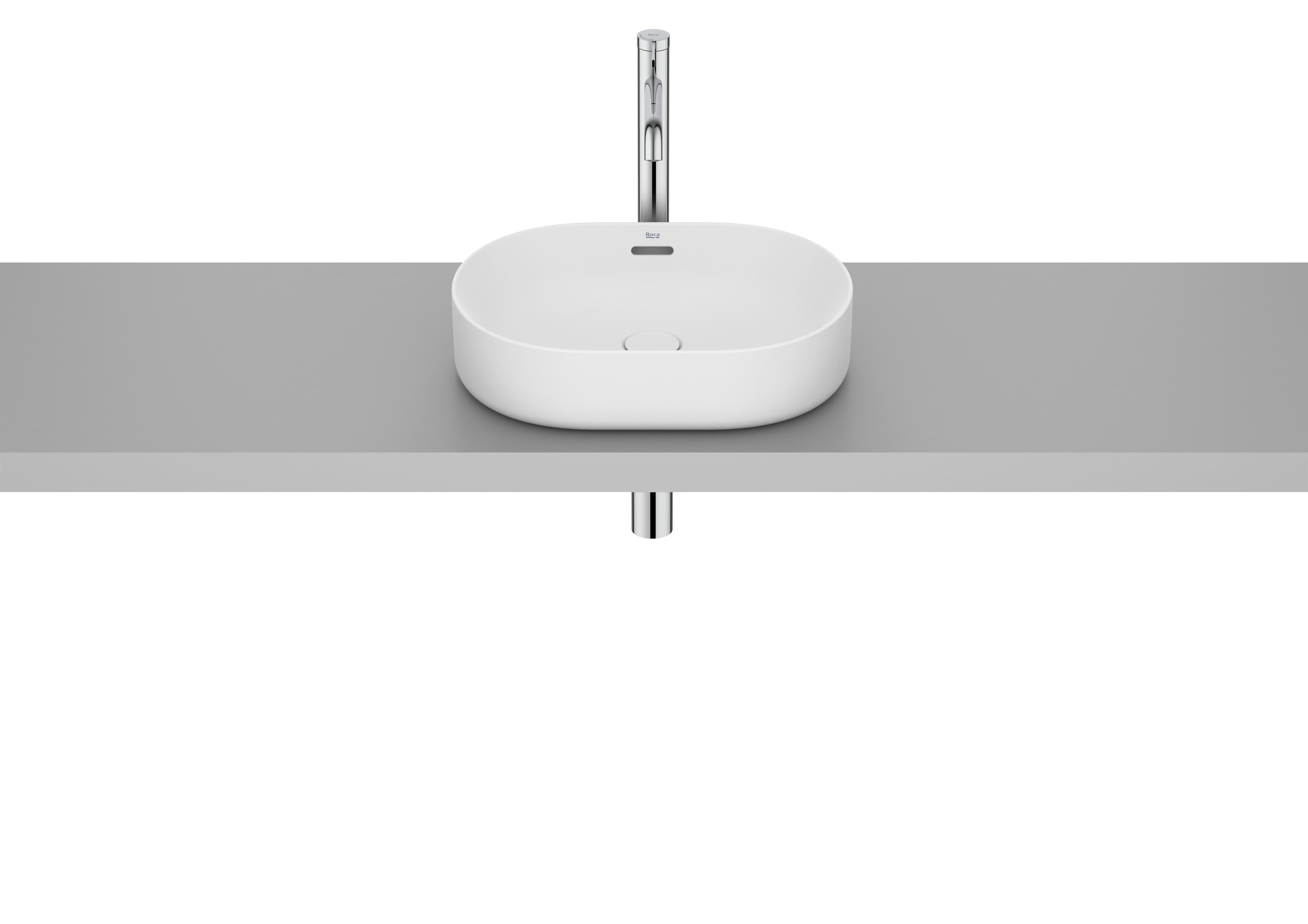 Roca Meridian – Овален умивалник върху плот 46×36.5×10.7см White бял FINECERAMIC® A327748000