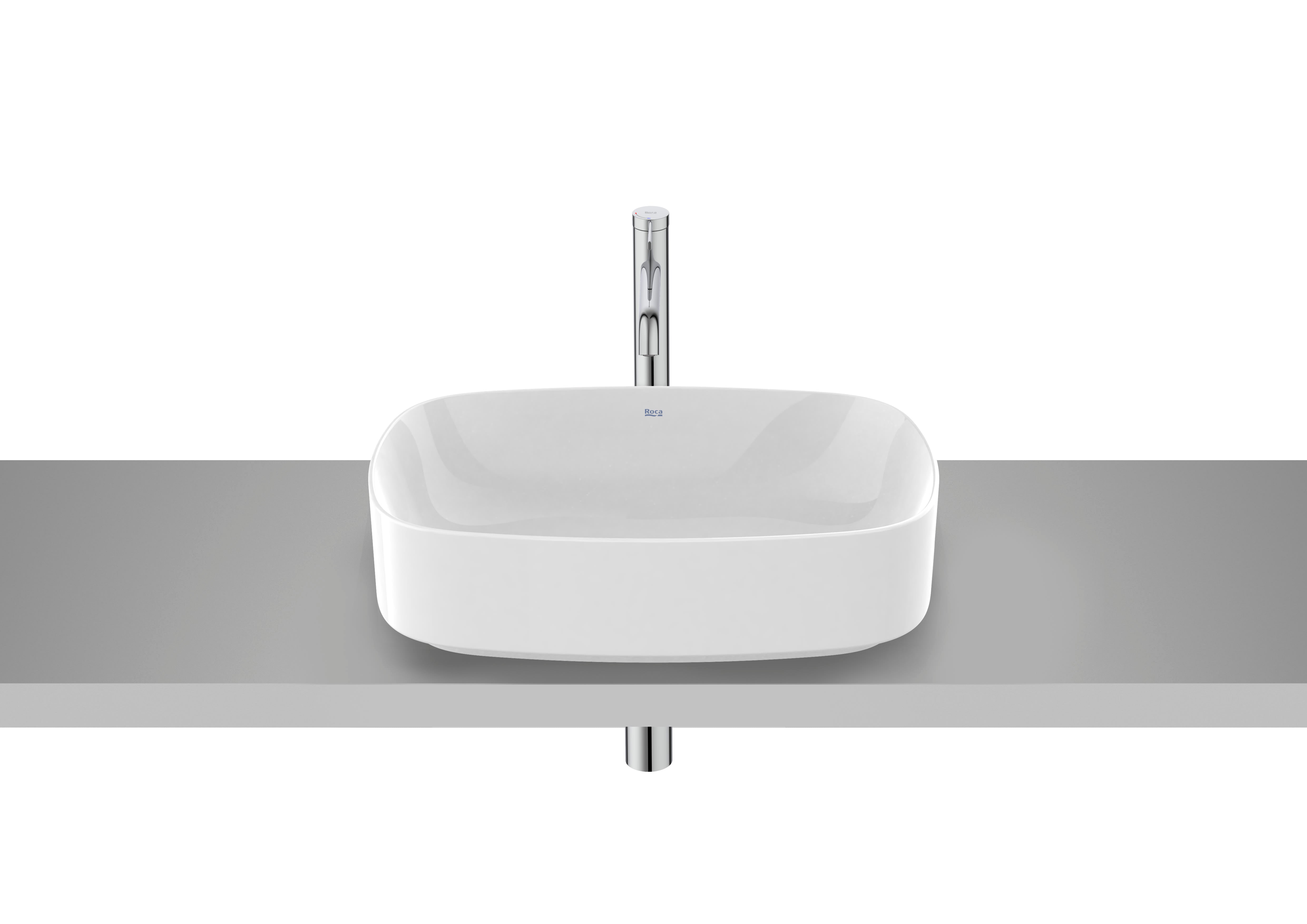 Roca Ona Умивалник върху Плот FINECERAMIC® Soft Glossy White A3275L0000 - Stonea.BG