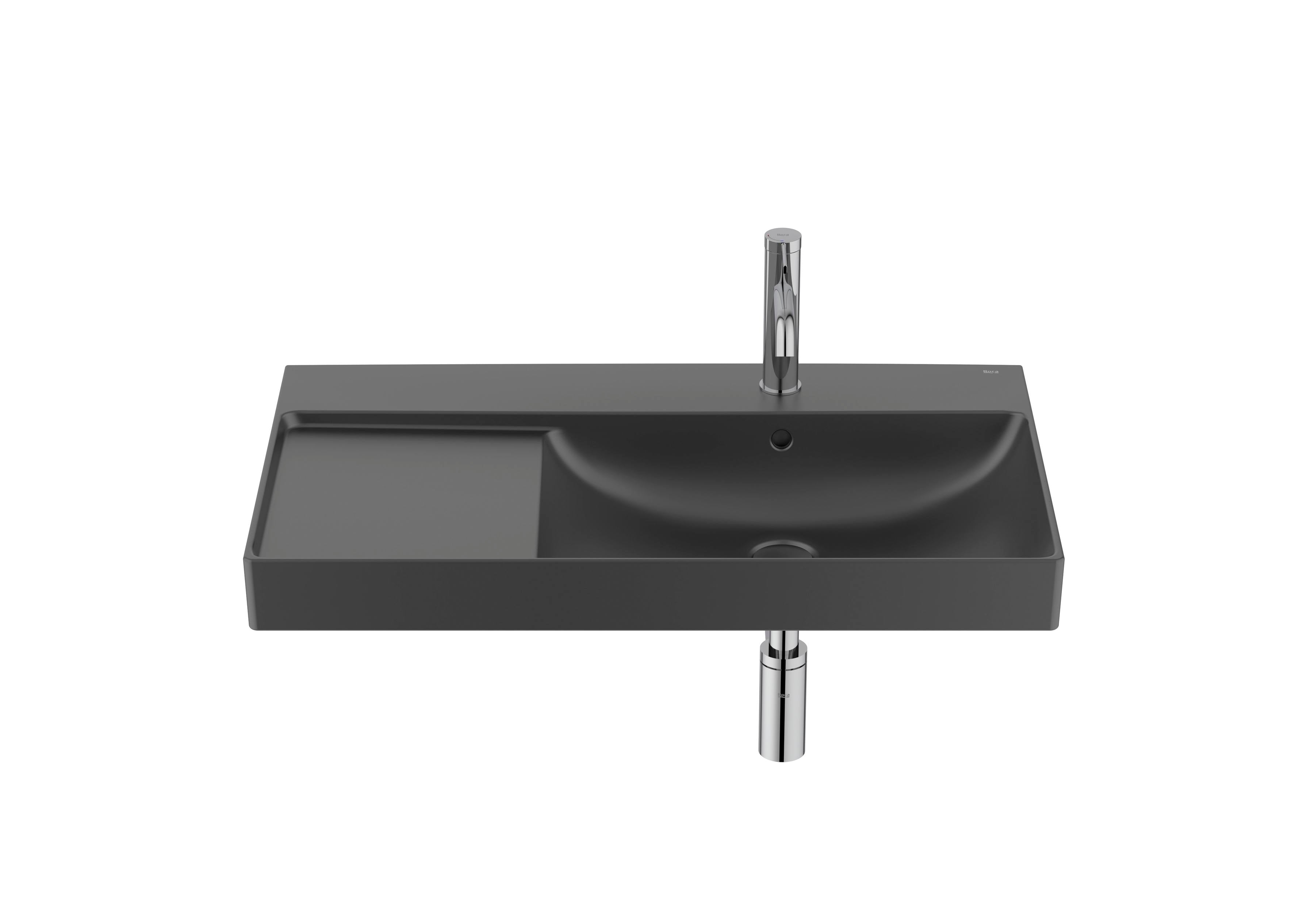 Roca Ona Умивалник за Стенен Монтаж FINECERAMIC® Rectangular Асиметричен Плот Ляво Купа Дясно Glossy White A327688000 - Stonea.BG