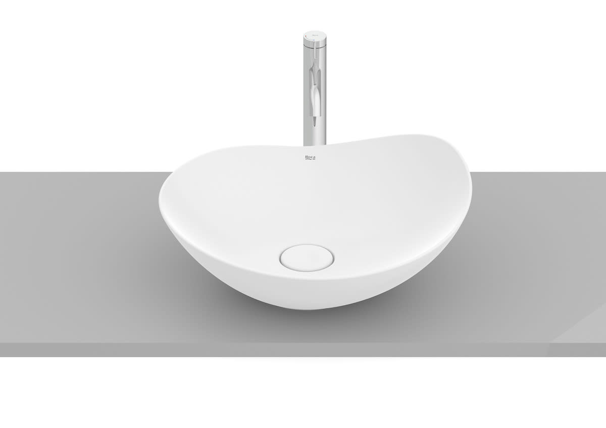 Roca Ohtake Умивалник FINECERAMIC® върху Плот Асиметричен Round White A327A1N000 - Stonea.BG