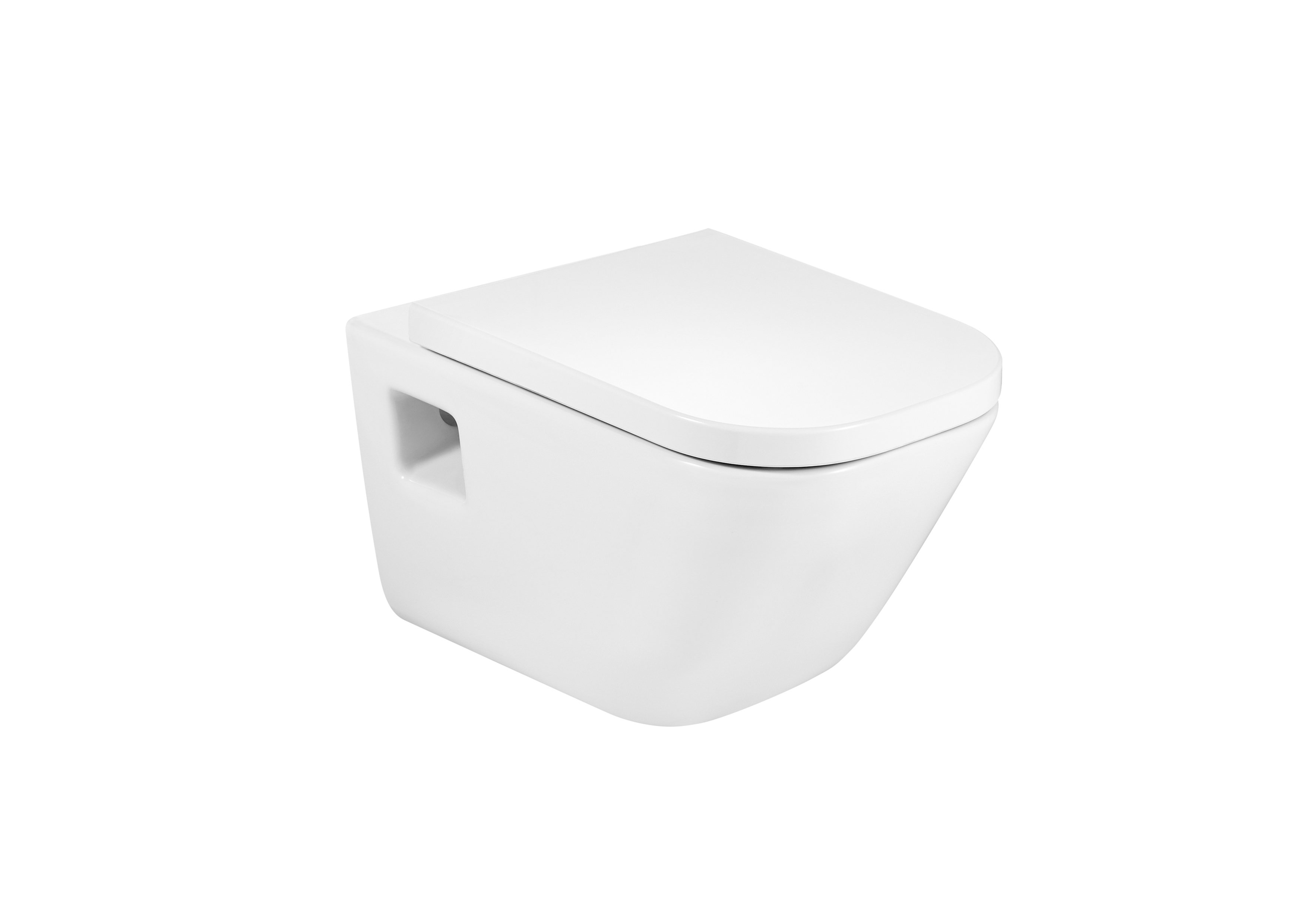 Roca The Gap Square Окачена тоалетна чиния Rimless правоъгълна с видим монтаж White A34647F000