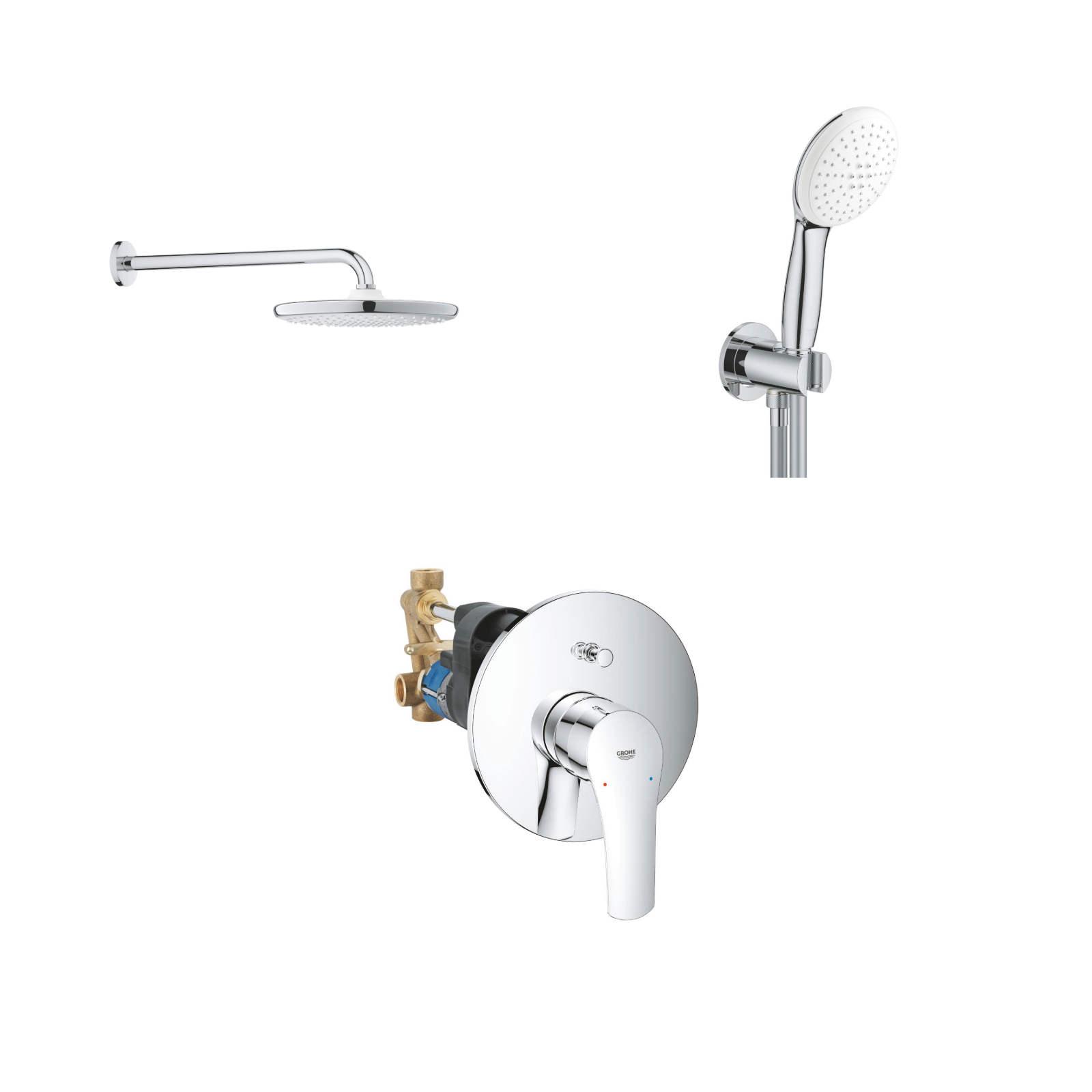 GROHE Eurosmart + Tempesta 250 Комплект вграждане - Stonea.BG