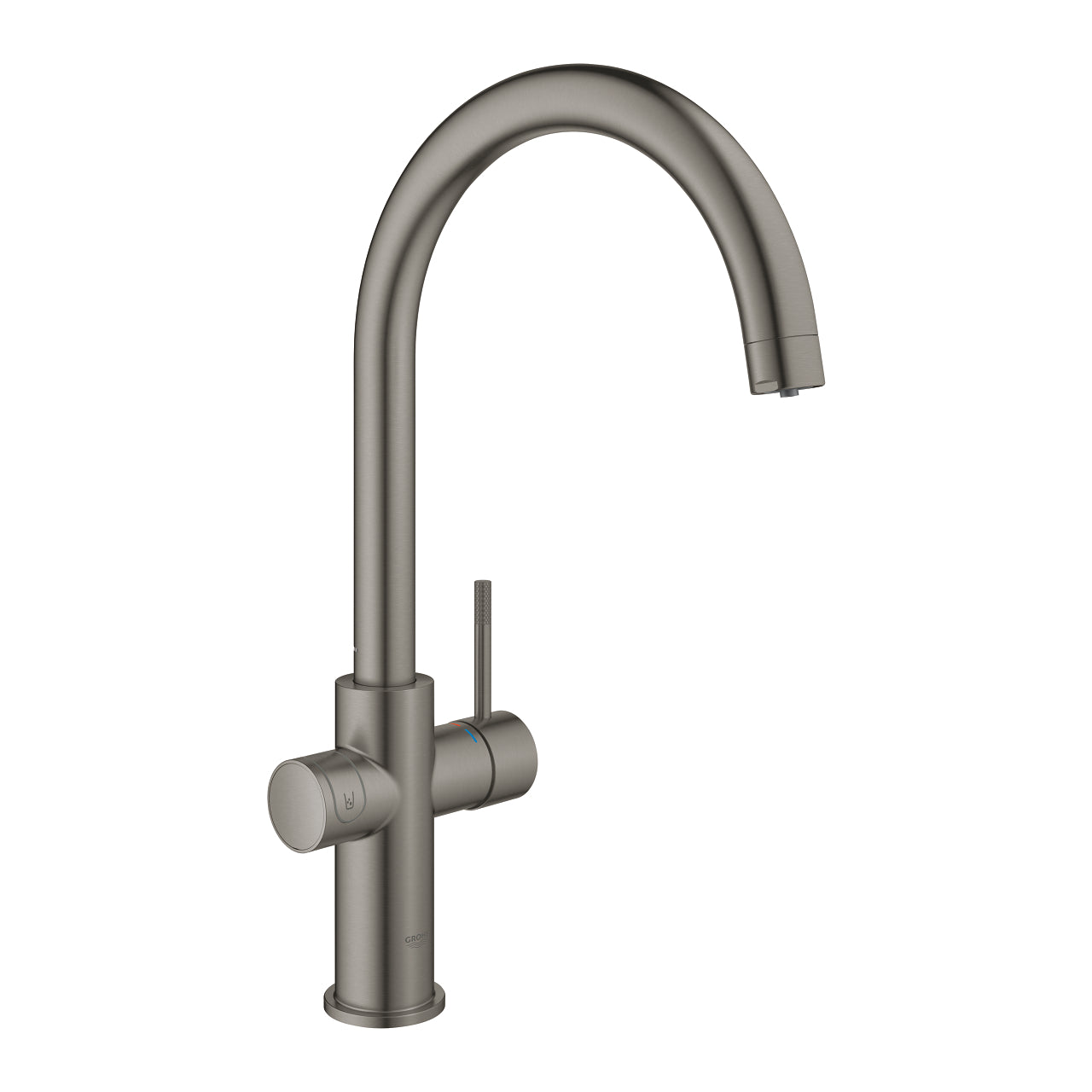 GROHE Blue Home Кухненски Смесител C-чучур Филтрирана Газирана Вода Brushed Hard Graphite 31455AL1 - Stonea.BG