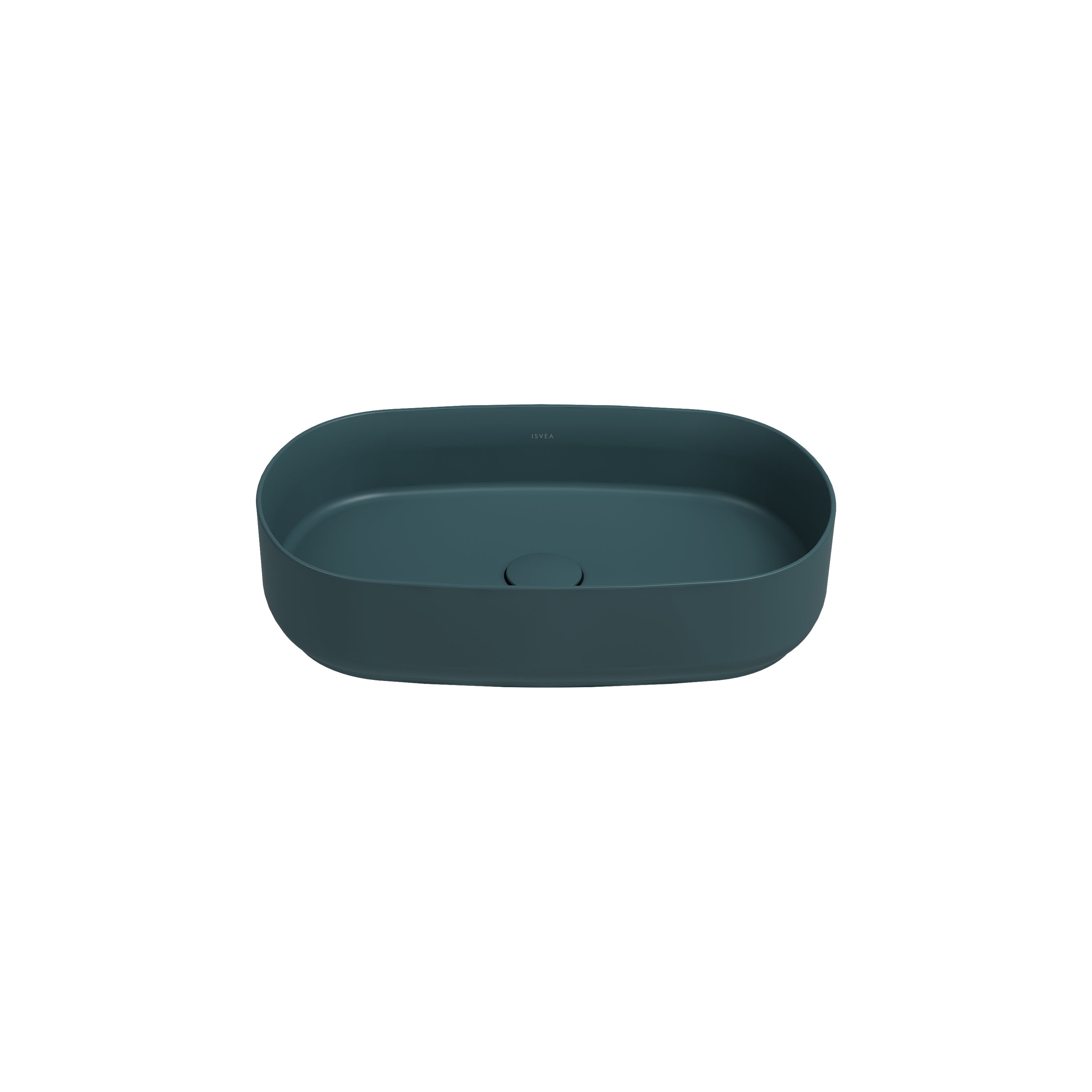 Isvea INFINITY Мивка върху плот Елипса 55×36×12см Petrol Green петролно зелено мат 10NF65055-2P