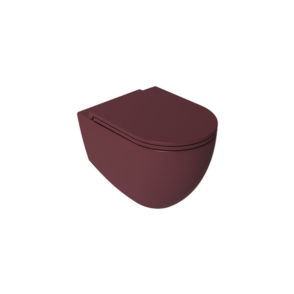 Isvea INFINITY Конзолна тоалетна чиния Rimless без ръб Maroon Red Червен мат 10NF0200*-2R