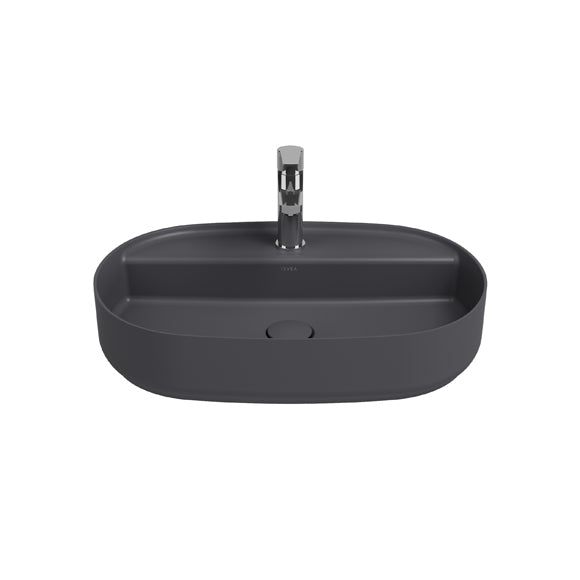 Isvea INFINITY Мивка върху плот Елипса 60×40×12см Anthracite антрацит графит мат 10NF650602C