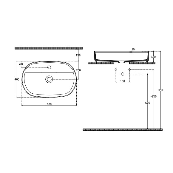 Isvea INFINITY Мивка върху плот Елипса 60×40×12см с отвор за смесител White Matt Terrazzo бял мат Терацо 10NF65060-2L-TRZ