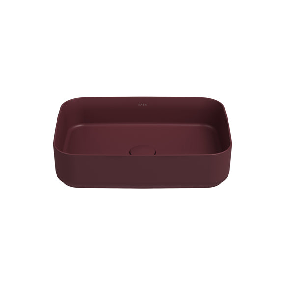 Isvea INFINITY Мивка върху плот Правоъгълна 50×36×12см Maroon Red тъмно червен мат 10NF65050-2R